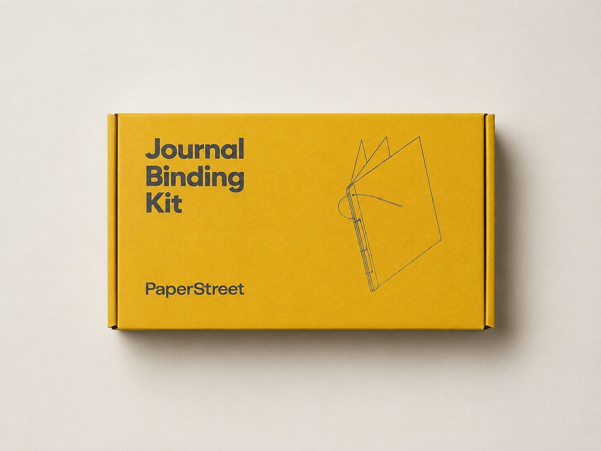 Paper Street Journal Binding Kit in yellow, closed box